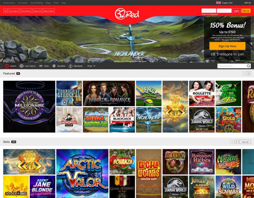 32red Online Casino Uk